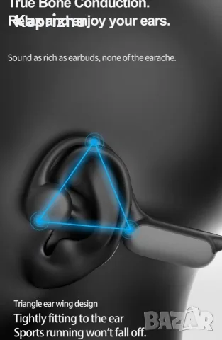 Bluetooth слушалки с технология Bone Conduction, снимка 4 - Слушалки, hands-free - 56057993