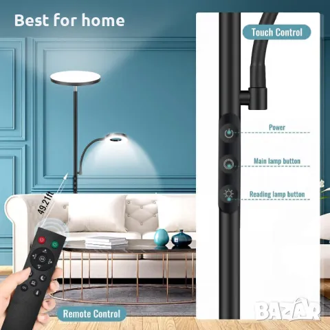 LED подова лампа RM02 42W с грижа за очите , две тела и дистанционно , снимка 4 - Лед осветление - 48241021