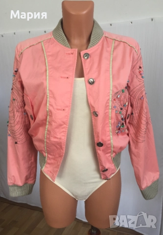 М размер Marc by Marc Jacobs Дамско Яке Протелтно Есенно Марк Джейкъбс Розово Прасковено Камъни