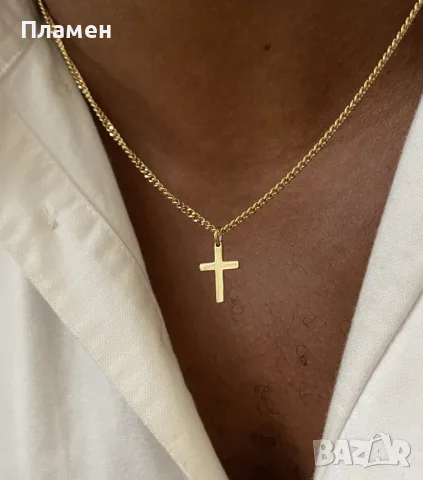 Златист синджир SAVA Amsterdam Cross Chain 18K с кръст
