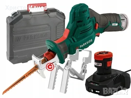 Акумулаторен трион за клони подрязване Parkside 12V с батерия и зарядно Парксайд