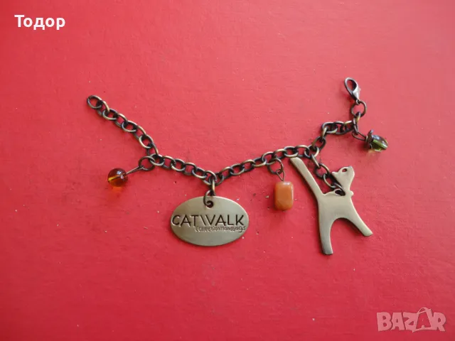 Бронзов аксесоар за чанта Catvalk, снимка 3 - Антикварни и старинни предмети - 49605923