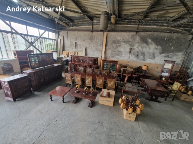 Много Красив и Стилен Комплект от Старинни Махагонови Мебели - Стил БАСК 
