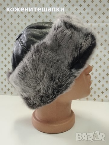 Дамска шапка естествена кожа,черна -12, снимка 2 - Шапки - 30925137
