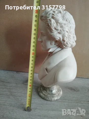Бюст на Бетовен, снимка 3 - Антикварни и старинни предмети - 48080250