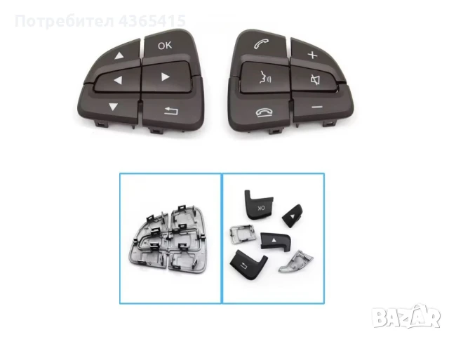Капачета за бутони на волан за Mercedes GLA X156 Facelift (2014-2018)- 0999050600 , снимка 2 - Части - 50850409