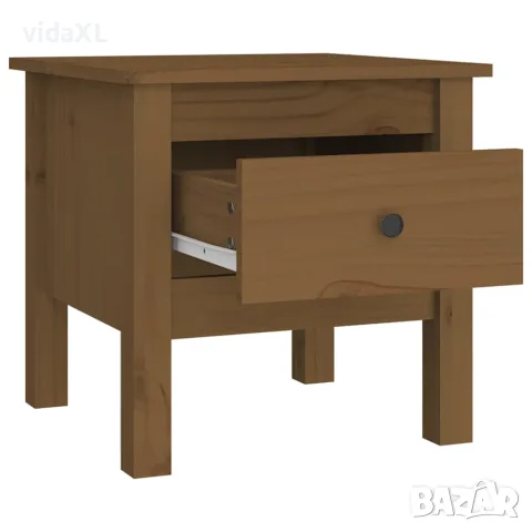 vidaXL Странични масички 2 бр меденокафяви 40x40x39 см бор масив, снимка 9 - Маси - 56147961