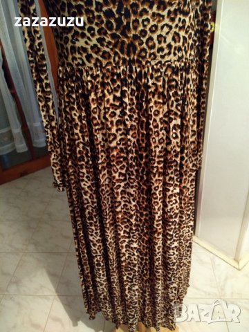 Официална дълга дамска рокля леопардов принт, снимка 6 - Рокли - 30707531