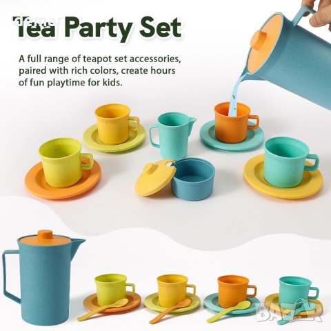 HERSITY Игрален комплект за деца за следобеден чай с кошница за пикник за десерт и постелка , снимка 3 - Образователни игри - 44147855