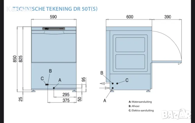 Съдомиялна машина Rhima 50T, снимка 3 - Обзавеждане на кухня - 47853411