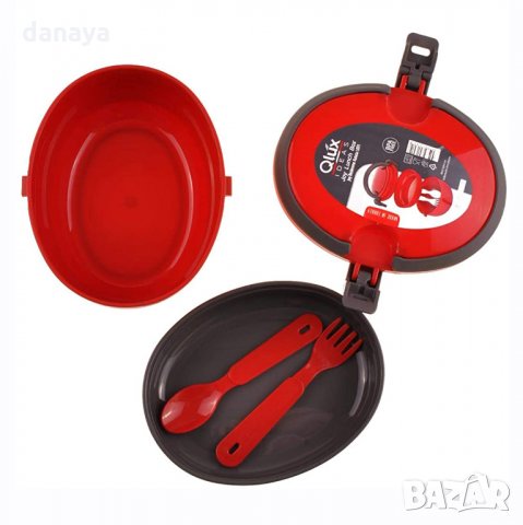 1782 Малка детска кутия за храна с 2 отделения и прибори, снимка 4 - Кутии за храна - 30852016