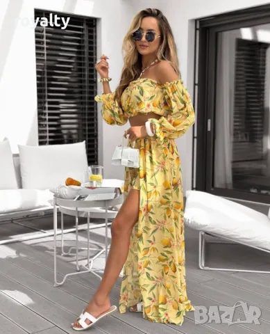 Стилен дамски комплект Два цвята , снимка 4 - Комплекти - 50414225