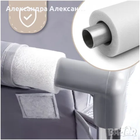 Бебешка кошара за почивка и игра 120x180 см, сива, снимка 7 - Кошарки - 55799239