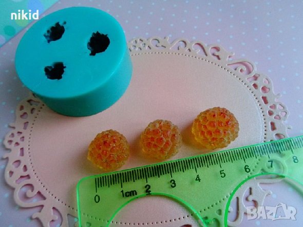 3d 3 размера Малина Малини силиконов молд форма за украса торта фондан гипс шоколад смола, снимка 2 - Форми - 31495518