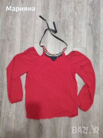 червена блуза, снимка 2 - Блузи с дълъг ръкав и пуловери - 38308633