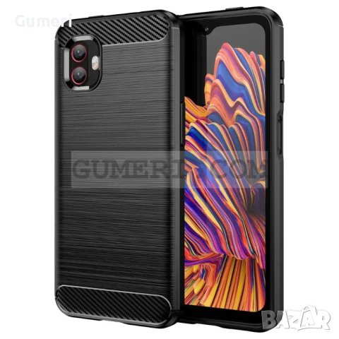 Samsung Galaxy Xcover 6 Pro Противоударен Силиконов Гръб - Карбон, снимка 4 - Калъфи, кейсове - 42209208
