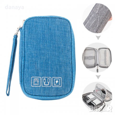 1541 Малък несесер за USB кабели органайзер за флаш карти слушалки аксесоари, снимка 13 - Калъфи, кейсове - 29280839