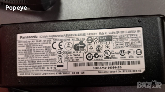 Panasonic 16V 5A  CF-AA6503A M4 зарядно, снимка 2 - Части за лаптопи - 54351321