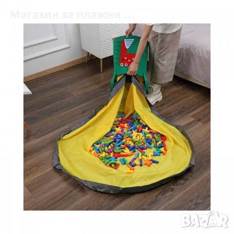 Кош за детски играчки с капак и постелка за играчки, зелен с Крокодил - код 3256 КРОКОДИЛ, снимка 4 - Други - 34505241