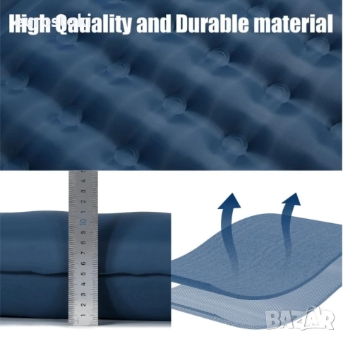 Къмпинг самонадуваем матрак за открито с вградена помпа за крака,  възглавница, чанта за съхранение, снимка 6 - Надуваеми легла - 52860575