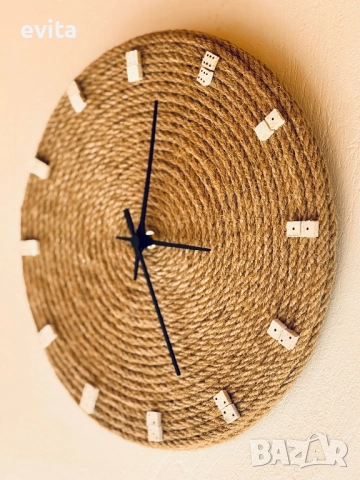 Арт стенен часовник Casa Decorator – дърво & въже, ръчна изработка, снимка 18 - Стенни часовници - 39958519