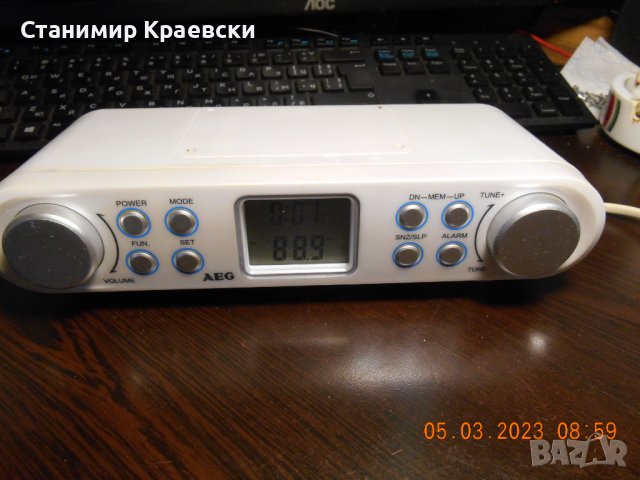 AEG KRC 4344 radio clock alarm+аудио вход