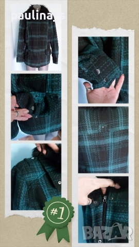 Два броя / Марково палто в каре "Hydraulic the blue jean standard" и "Yessica  , снимка 13 - Палта, манта - 48941993