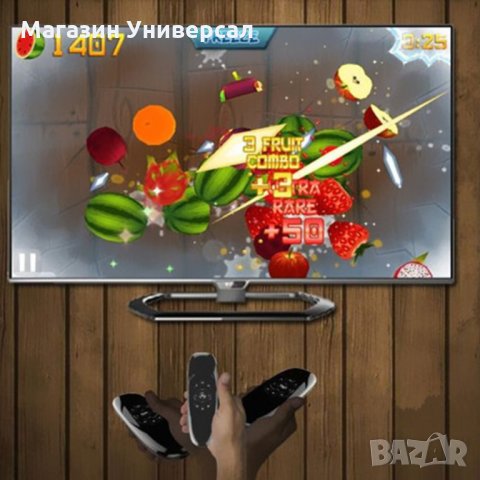 Безжична въздушна мишка и светеща клавиатура за телевизор, компютър, лаптоп, дистанционно, жироскоп, снимка 4 - Дистанционни - 29386458