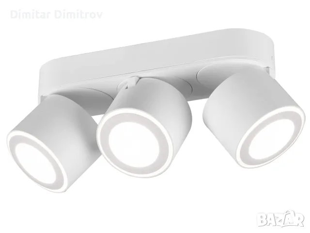 Нова Trio Taurus LED таванна лампа 3 спота, бял мат, въртящи се, за вграждане или открит монтаж