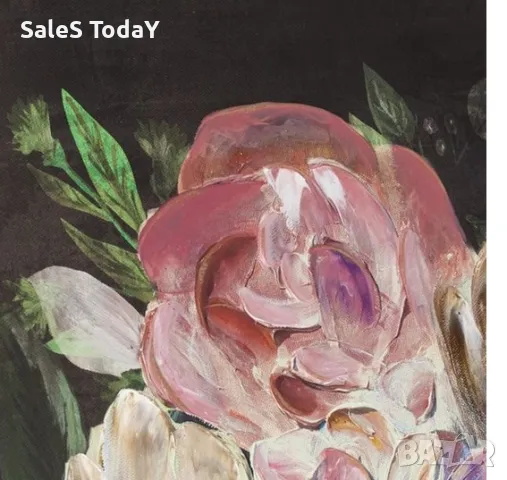 Картина с бои в рамка, Ваза с цветя, 50х70 см , снимка 4 - Картини - 49217168