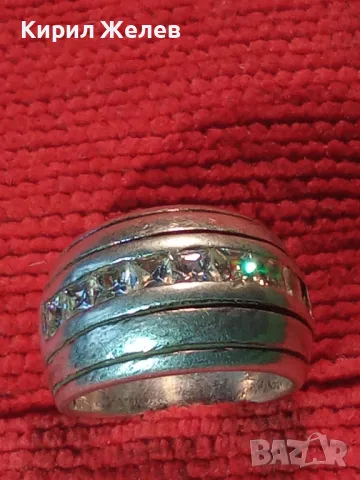 СТАР ДИЗАЙНЕРСКИ СКЪПОЦЕНЕН СРЕБЪРЕН ПРЪСТЕН СРЕБРО 925 с КАМЪНИ МОЙСАНИТ 25830, снимка 13 - Пръстени - 49886190
