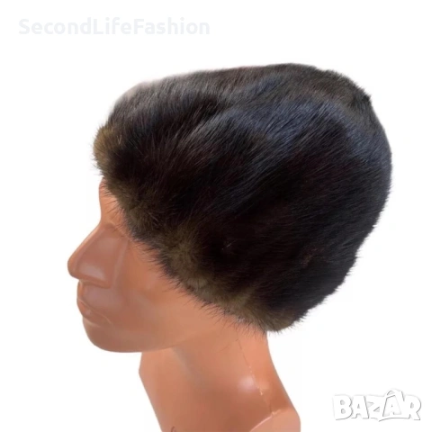 Шапка Heinrich Ahnert от истинска норка Винтидж немска кожена шапка