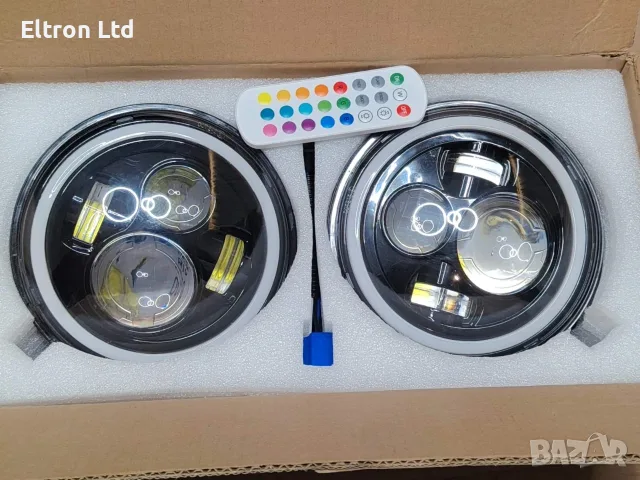 7-инчови RGB LED фарове за Jeep Wrangler JK LJ Lada Niva Golf 2 Cherokee, употребявани, 3 бр с дефек, снимка 3 - Аксесоари и консумативи - 54401915