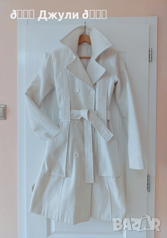 Стилно бяло палто от кашмир, снимка 3 - Палта, манта - 52940854