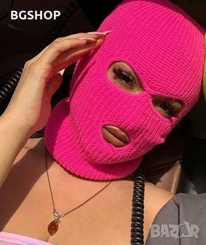 Зимна шапка маска - Purple Neon Balaclava, снимка 2 - Шапки - 30397928