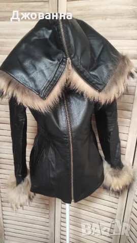 Палто , естествена кожа , огромен естествен пух, снимка 7 - Палта, манта - 47654151