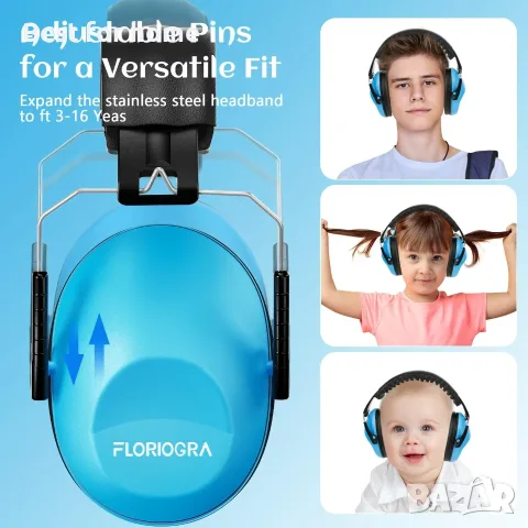 Floriogra, комплект от 3 шумопотискащи слушалки за деца, антифони, снимка 3 - Слушалки и портативни колонки - 56175608