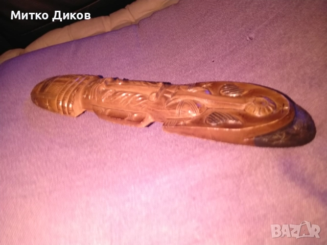 Африканска дървена маска 223х50х26мм, снимка 3 - Декорация за дома - 52839839