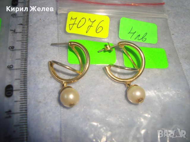 СТАРИ ПОЗЛАТЕНИ ПЕРЛЕНИ ОБЕЦИ АРТ ДЕКО СТИЛ 7076, снимка 2 - Обеци - 36614955