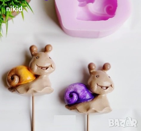 3D Охлюв Охлювче силиконов молд форма фондан шоколад гипс декор кубчета с имена, снимка 2 - Форми - 38246278