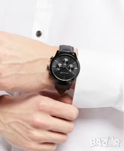 Чисто нов мъжки часовник Marc Lauder Chronograph (Черен), снимка 3 - Мъжки - 56018142