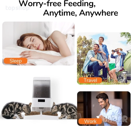 Нова FUKUMARU Автоматична хранилка за котки, WiFi автоматична хранилка за кучета със запазване на св, снимка 5 - За кучета - 52347861