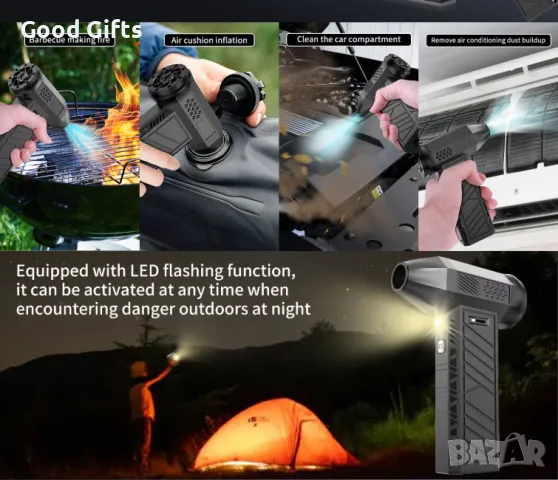 Мини мощен вентилатор X3, мощност 180 W, 130000rpm, за компютър, почистване на дома, барбекю, кола, , снимка 9 - Други инструменти - 50188362