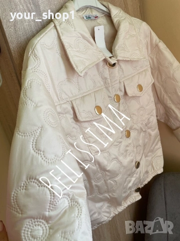 Олекотено дамско яке черно екрю бежово розово , снимка 11 - Якета - 53882323