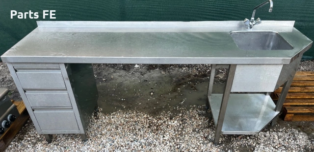 Професионална работна маса с мивка и чекмеджета професионално кухненско оборудване 