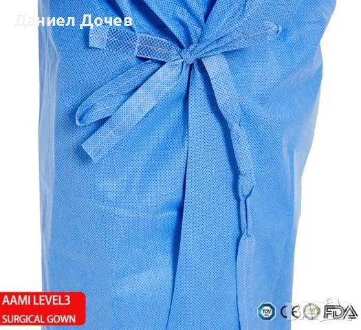 Еднократна плътна SMS 40gr. престилка с връзки