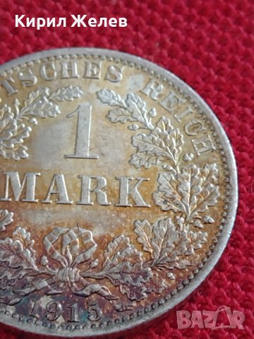 СРЕБЪРНА МОНЕТА 1 марка 1915г. Германска империя Вилхелм втори 86581, снимка 3 - Нумизматика и бонистика - 40464733