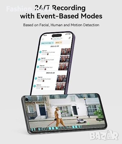 Нова 2K HD Умна Камера за врата с АИ Разпознаване на Лица Видео звънец дом, снимка 2 - IP камери - 42779247