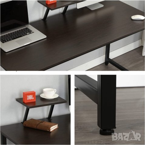 Бюро със стойка за монитор WK-JK120-BK, снимка 8 - Бюра - 38955257