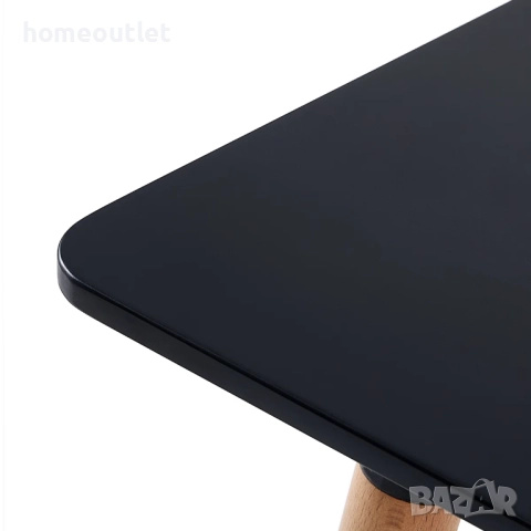 ПРОМОЦИЯ Правоъгълна маса 110×70×73 см, с черен плот и крака от масивна дървесина SAGE-1PK-B18-LQ, снимка 3 - Маси - 52704733